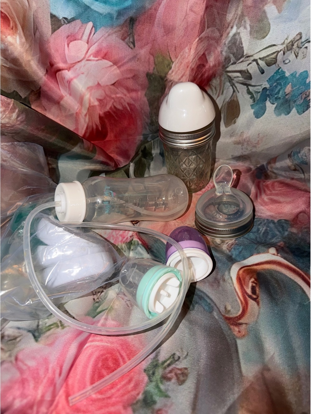 Baby Feeding Bottle Set with Silicone Nipples